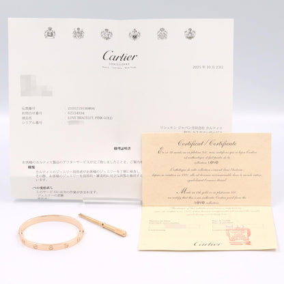 カルティエ ラブ ブレスレット Au750 ピンク ゴールド サイズ 16