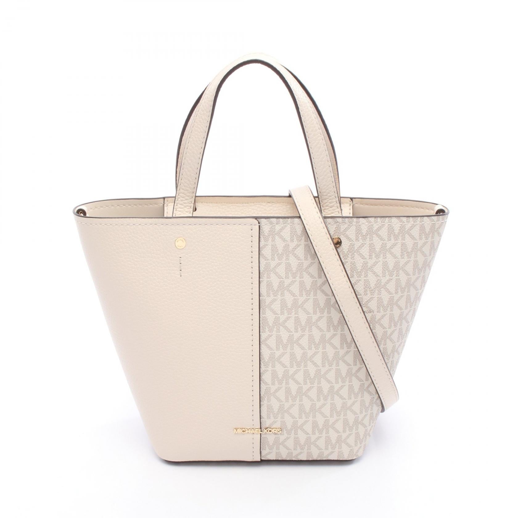マイケルコース FLORA コーテッドキャンバス レザー トートバッグ