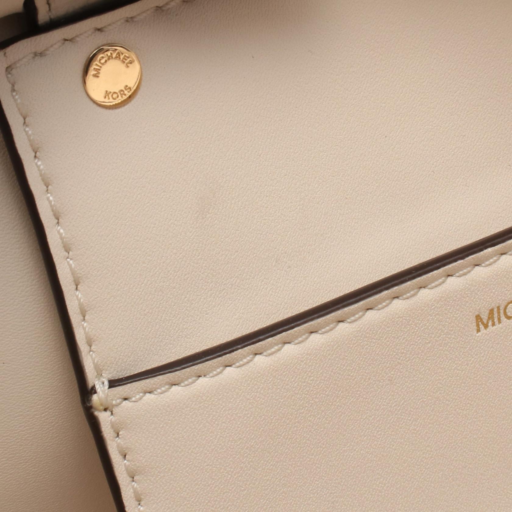 マイケルコース FLORA レザー PVCコーティングキャンバス トートバッグ