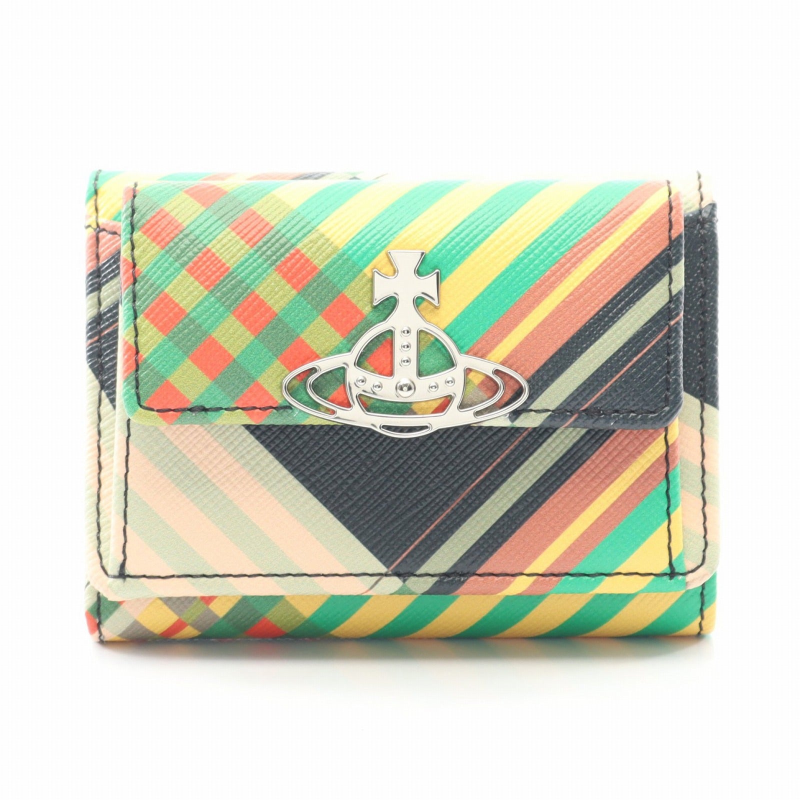 ヴィヴィアンウエストウッド SAFF PRINT SMALL FLAP PURSE 三つ折り財布