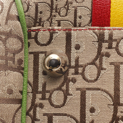 ディオール ラスタ トロッター キャンバス レザー ハンドバッグ