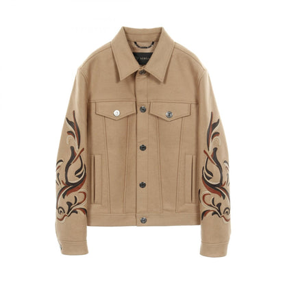 ヴェルサーチ ウール キャメル コート