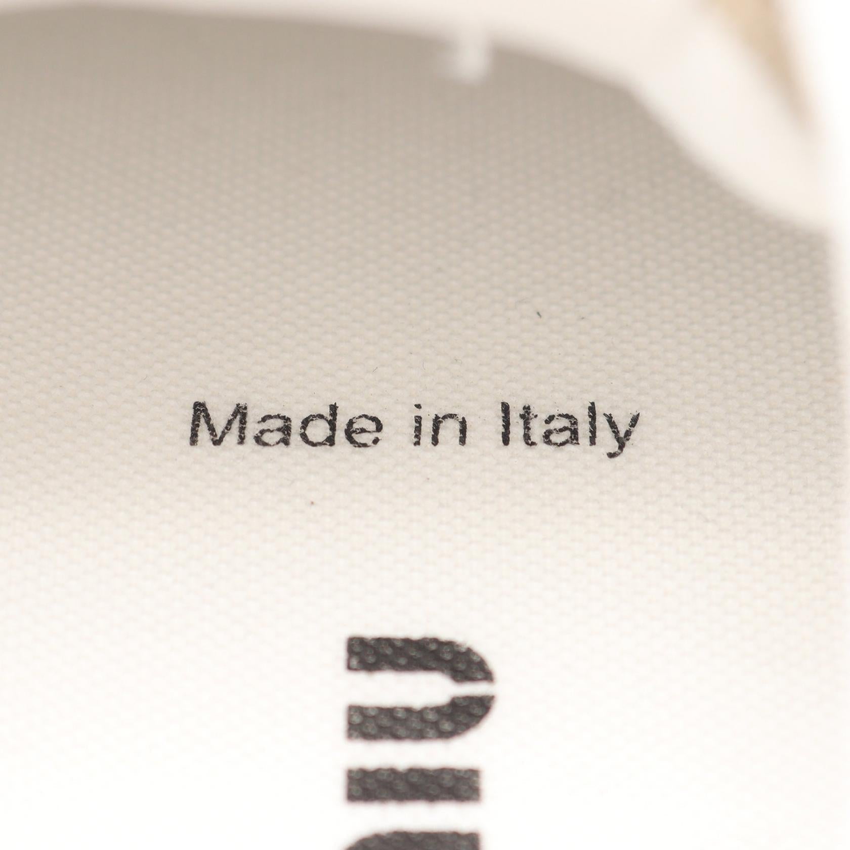 Miu Miu ウォッシュド デニム フリンジ コットン スニーカー