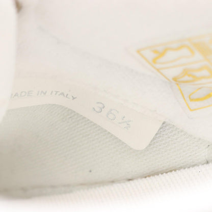 Miu Miu ウォッシュド デニム フリンジ コットン スニーカー