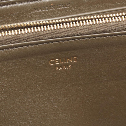 セリーヌ Cチャーム レザー ラウンド長財布