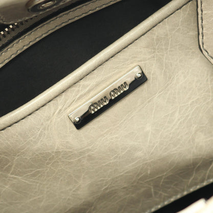 ミュウ ミュウ VITELLO LUX レザー ハンドバッグ