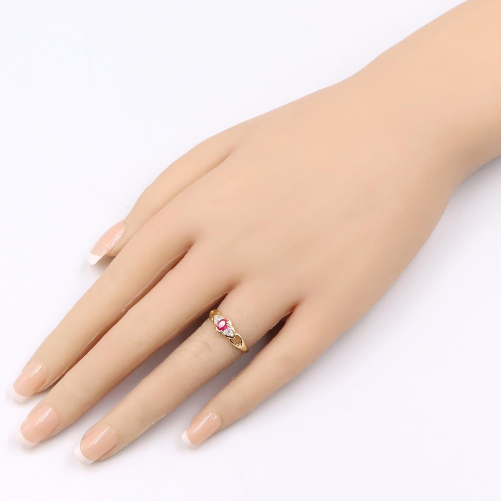 ジュエリー K18 ルビー ダイヤモンド リング
