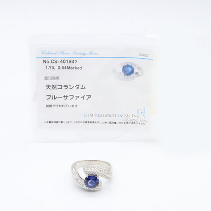 ジュエリー Pt900プラチナサファイアダイヤモンドリング