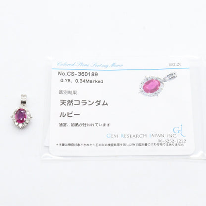 ジュエリー Pt900ルビー ダイヤモンド ペンダントトップ