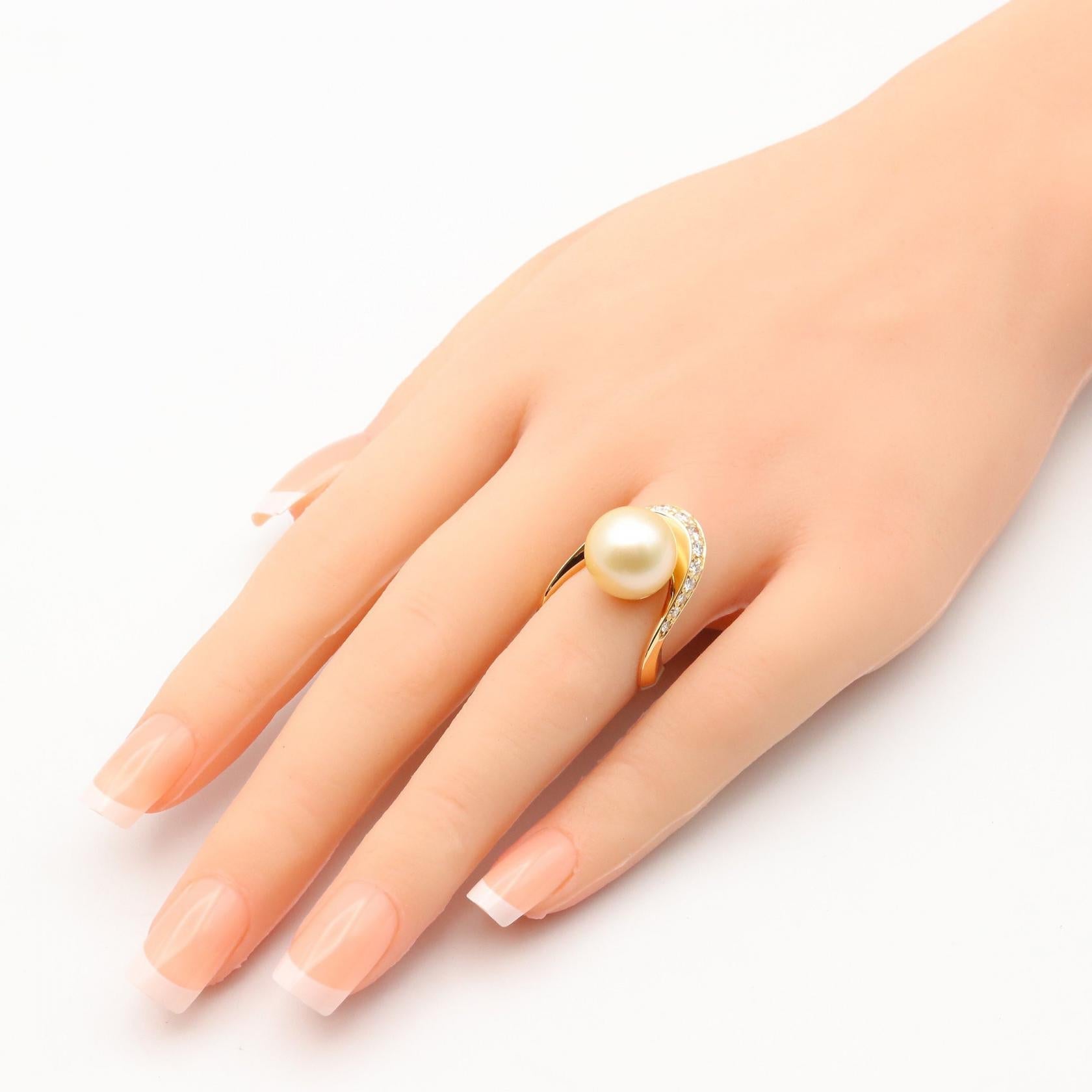 ジュエリー Au750 ダイヤモンド パール リング