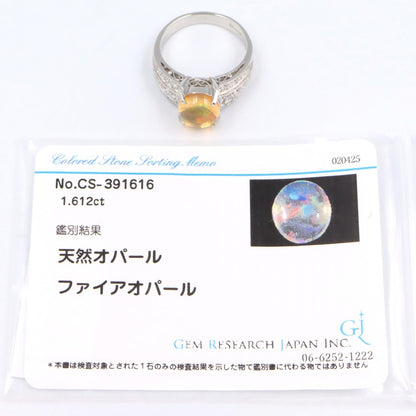 ジュエリー Pt900プラチナ オパール ダイヤモンド リング