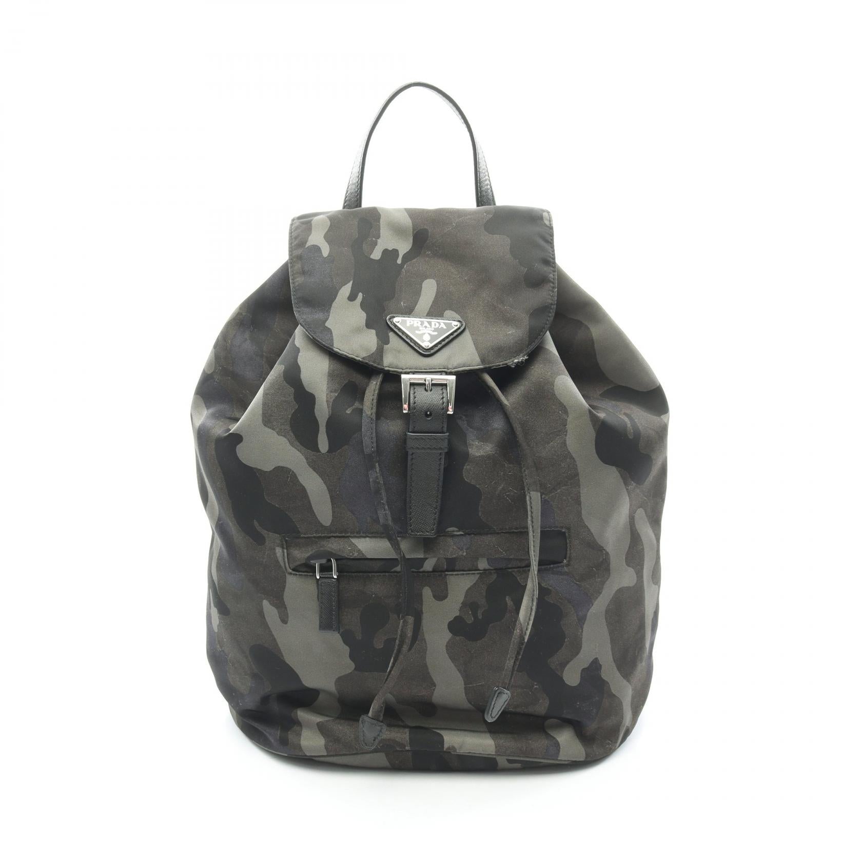 プラダ TESSUTO CAMOUFL ナイロン サフィアーノレザー リュックサック
