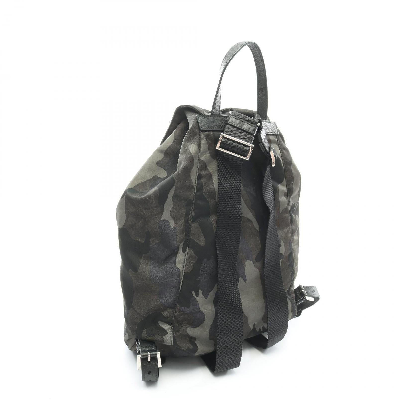 プラダ TESSUTO CAMOUFL ナイロン サフィアーノレザー リュックサック