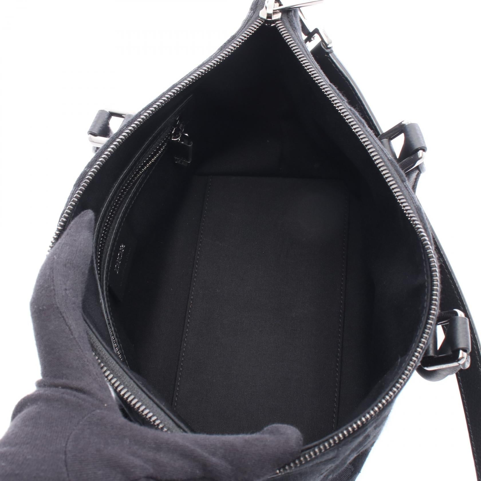 ディオール Weekender マキシオブリーク キャンバス レザー ハンドバッグ