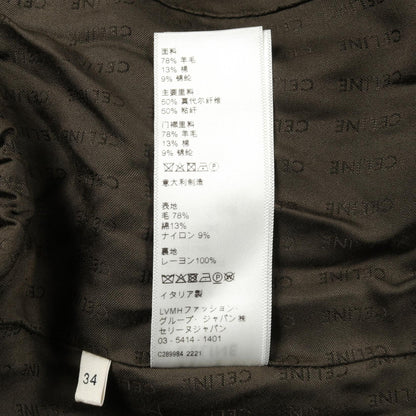 セリーヌ ウールコットンノーカラージャケット