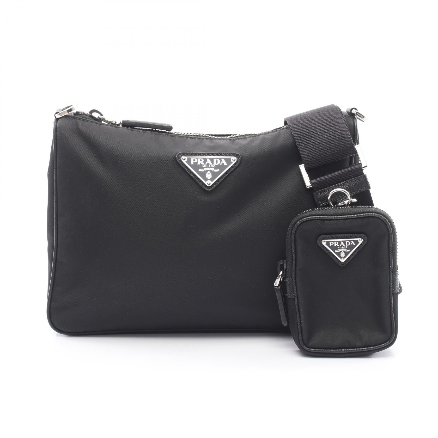 プラダ SAFFIANO TRAVEL ナイロンサフィアーノレザー ショルダーバッグ