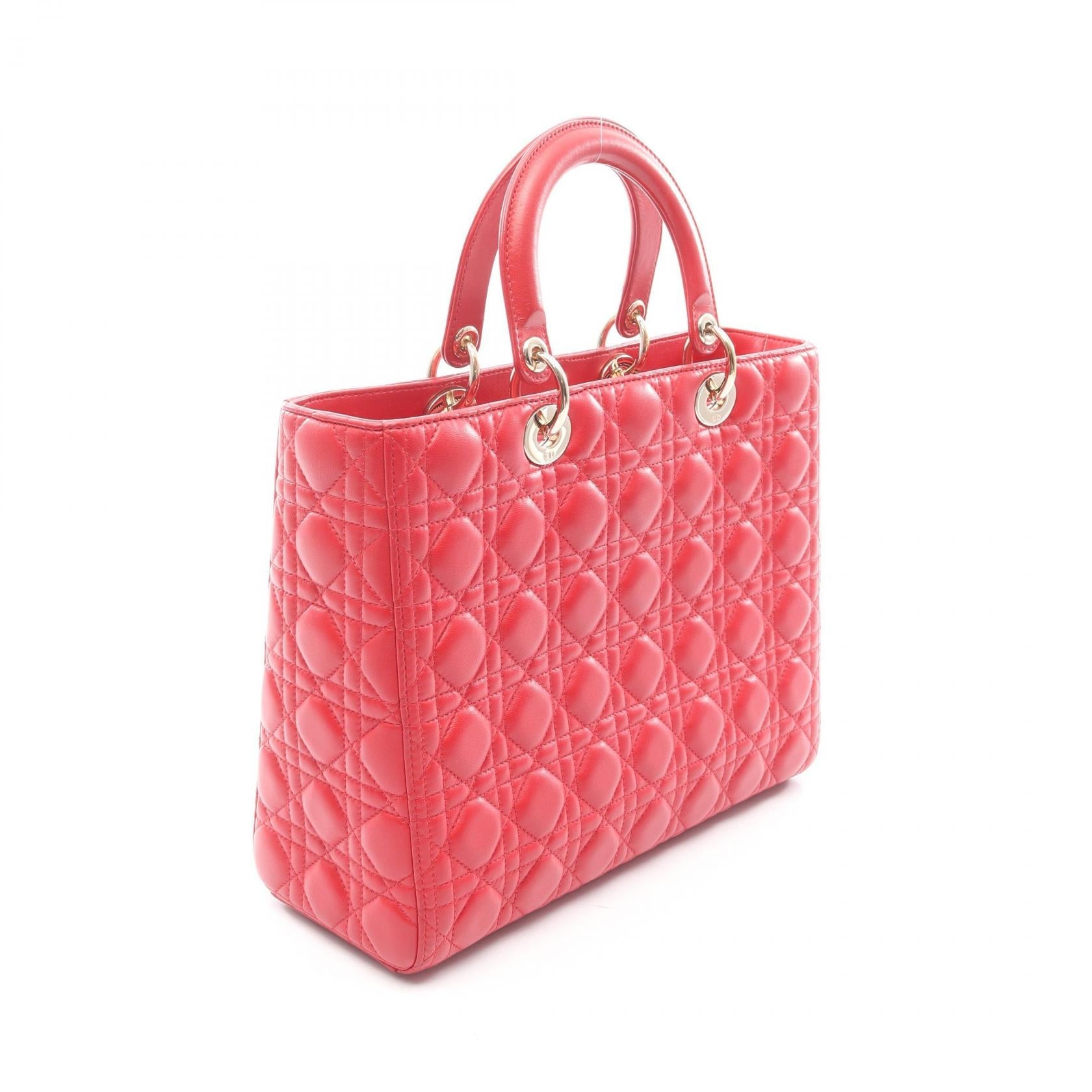 ディオール LADY DIOR レザー ハンドバッグ