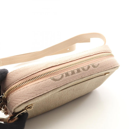 クロエ WOODY BELT BAG キャンバス レザー ショルダーバッグ