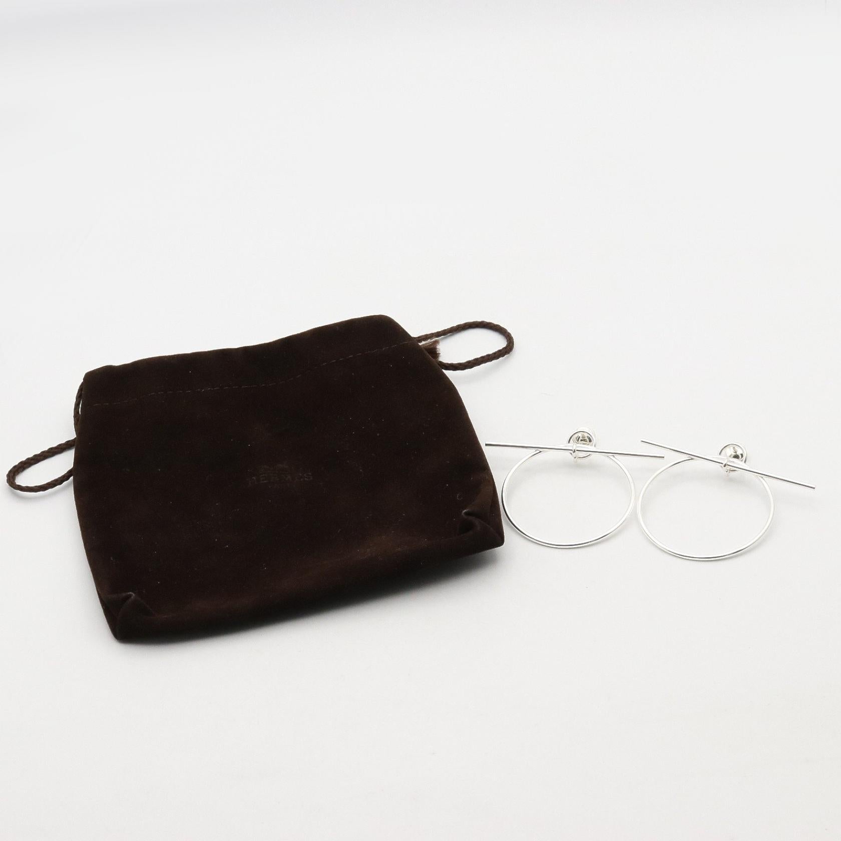 エルメス ループMM シルバー ピアス