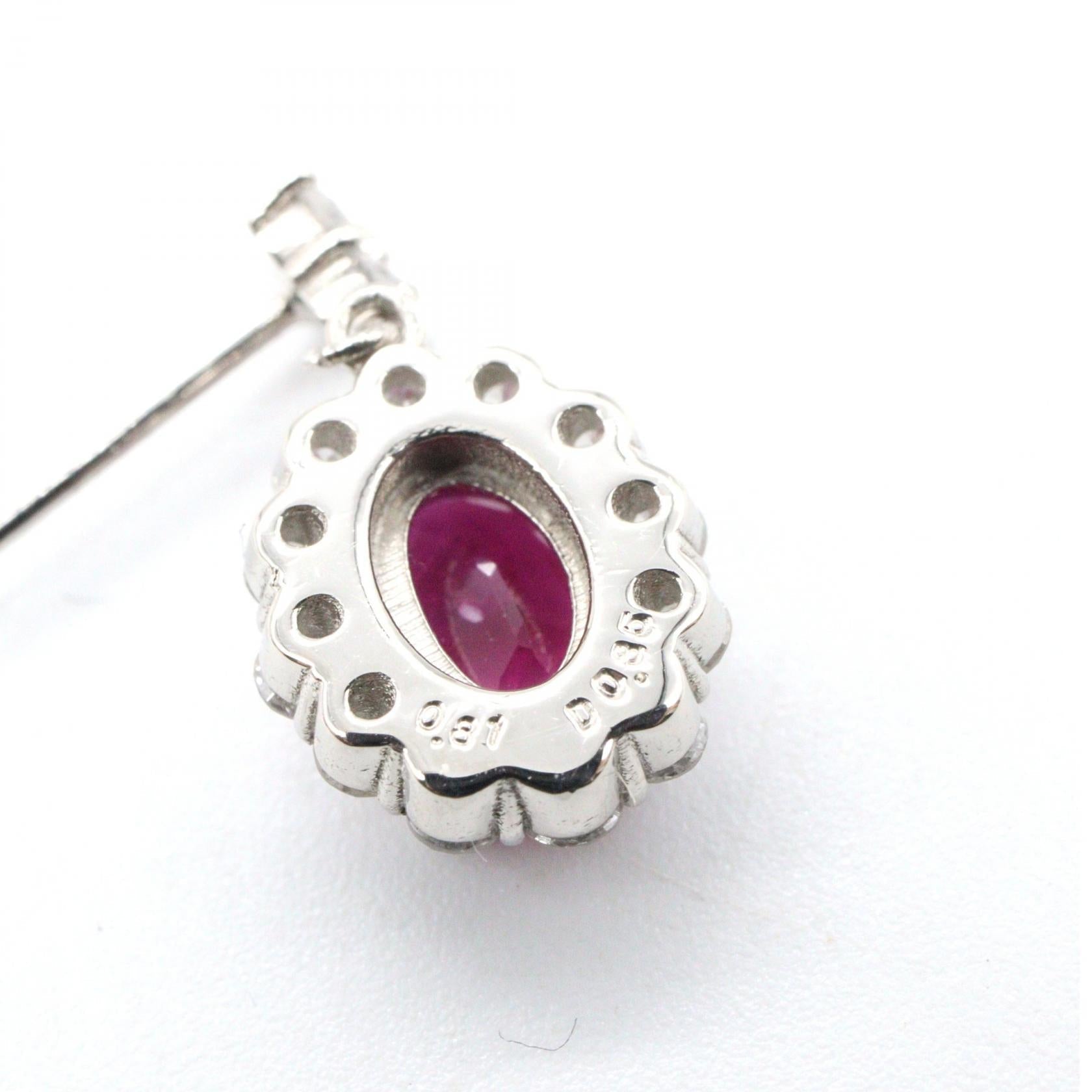 ジュエリー Pt900ルビー ダイヤモンド ピアス