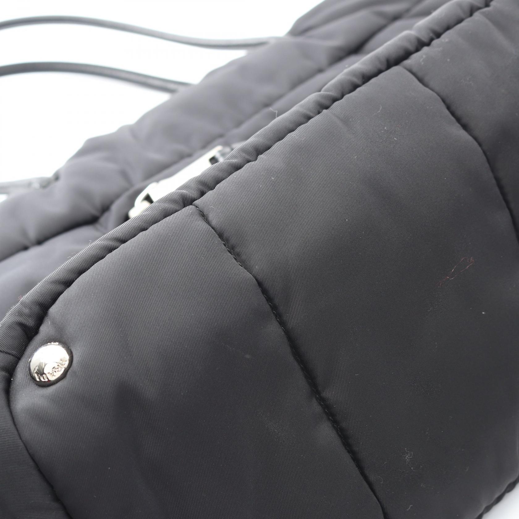 プラダ TESSUTO BOMBER ナイロン サフィアーノレザー トートバッグ