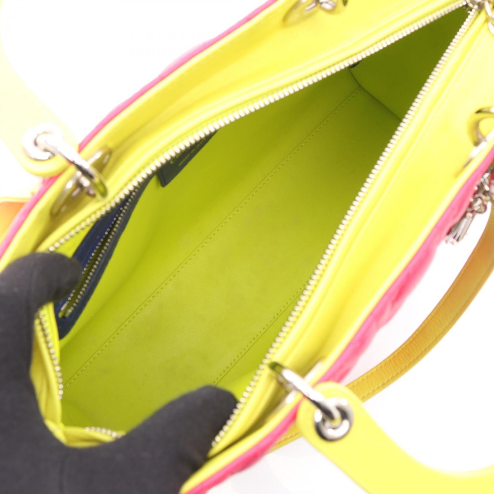 ディオール レディディオール カナージュ レザーハンドバッグ