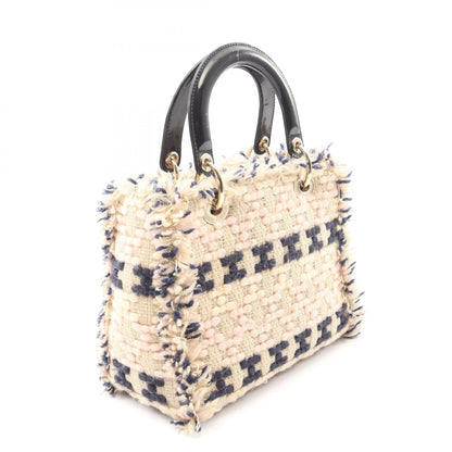 ディオール LADY DIOR ファブリック パテントレザー 2wayハンドバッグ