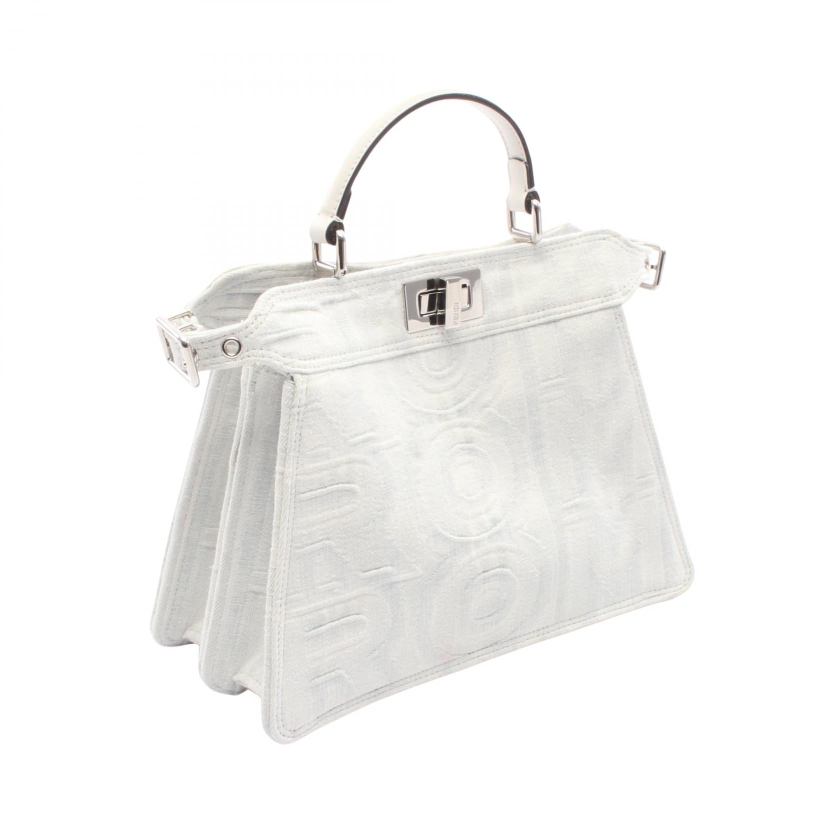 フェンディ FENDI×MARC JACOBS ピーカブーアイシーユースモール デニムレザーハンドバッグ