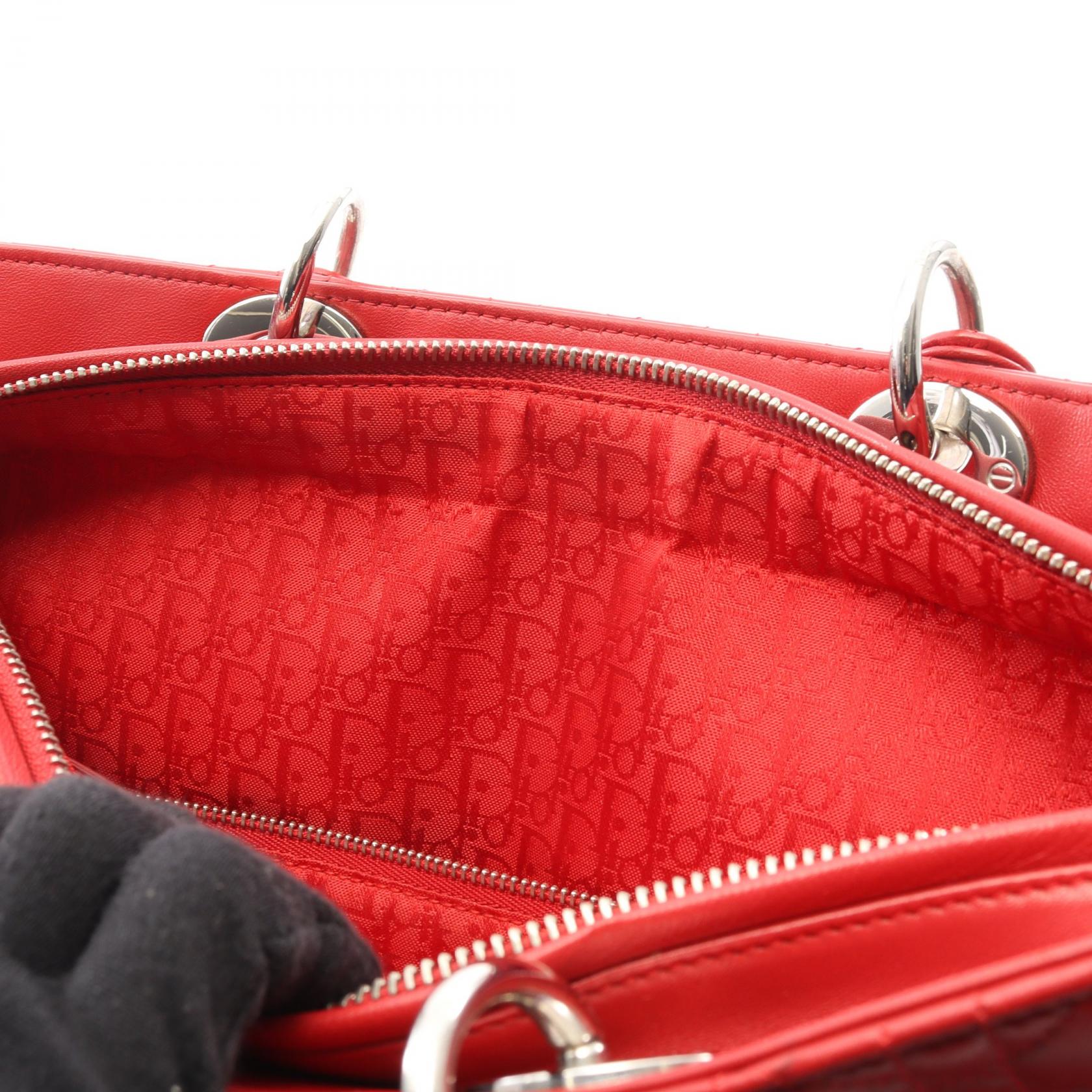 ディオール LADY DIOR レザー ハンドバッグ