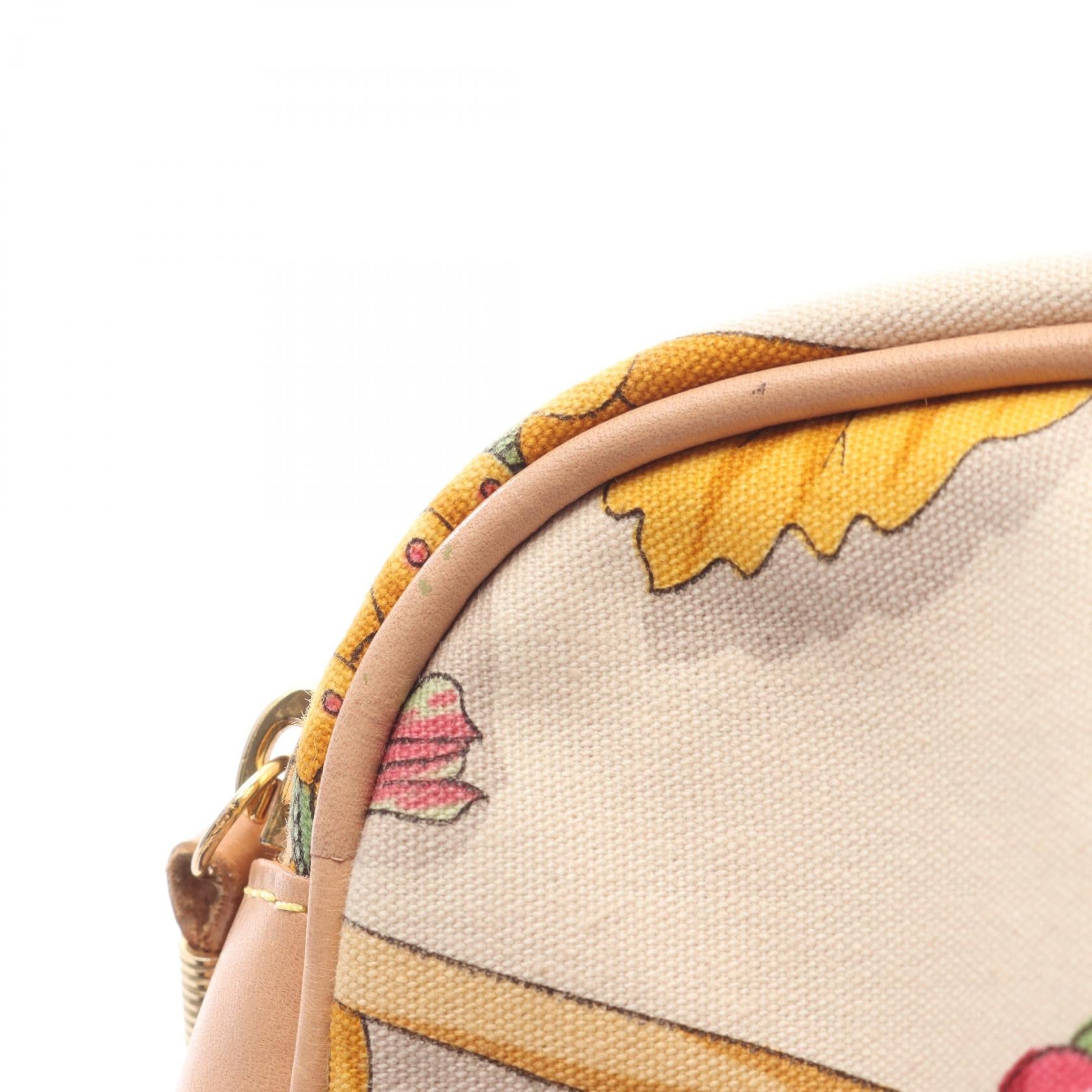 ロエベ キャンバス レザー ショルダーバッグ