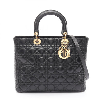ディオール LADY DIOR レザー ハンドバッグ