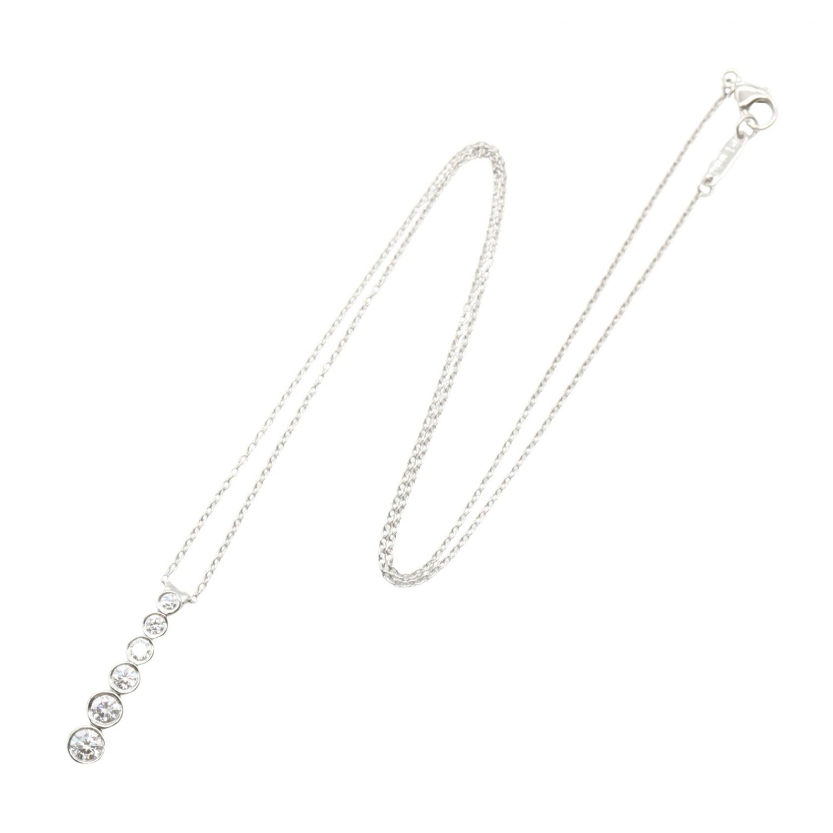 ティファニー ジャズ グラジュエイテッド ドロップ Pt950 ダイヤモンド ネックレス