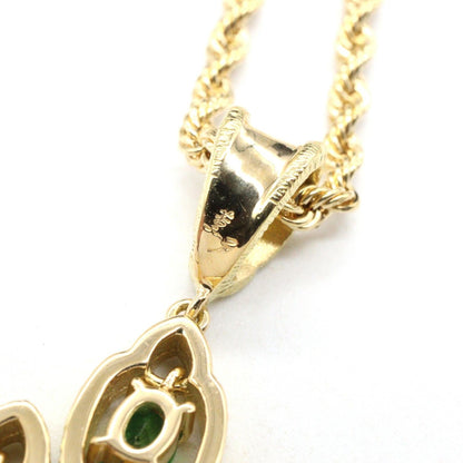 ジュエリー 水野薫子 Au750 グリーンガーネット ダイヤモンド ネックレス