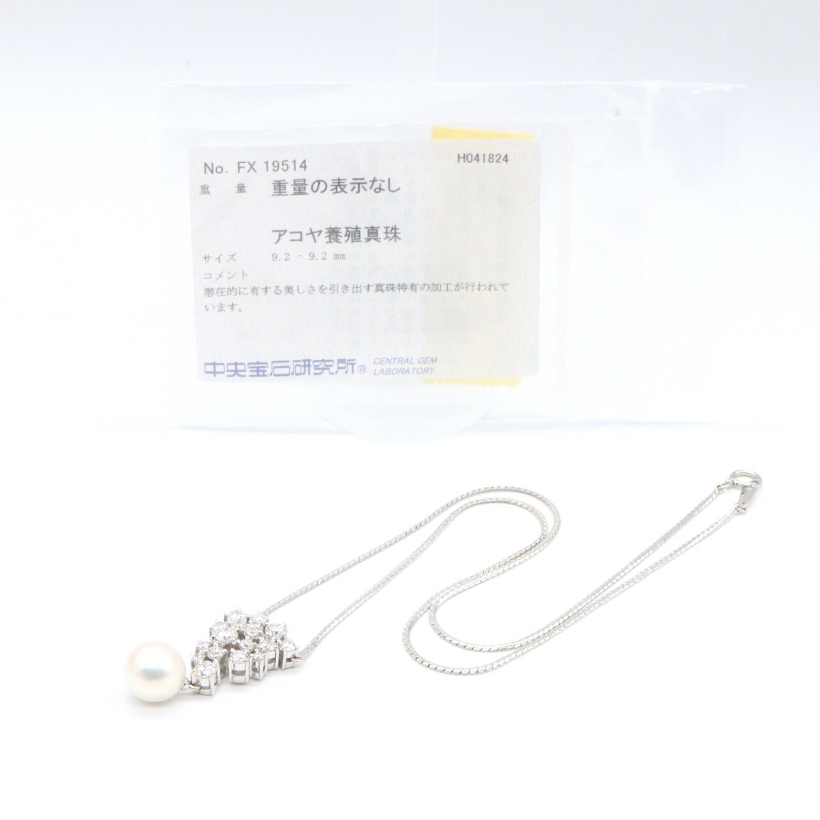 タサキ Pt900 Pt850 ダイヤモンド アコヤパール ネックレス
