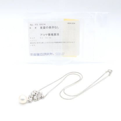 タサキ Pt900 Pt850 ダイヤモンド アコヤパール ネックレス