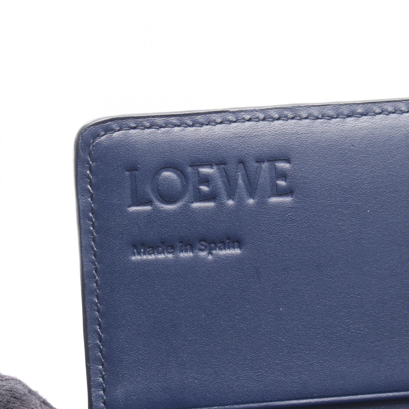 ロエベ LINEN レザー二つ折り長財布