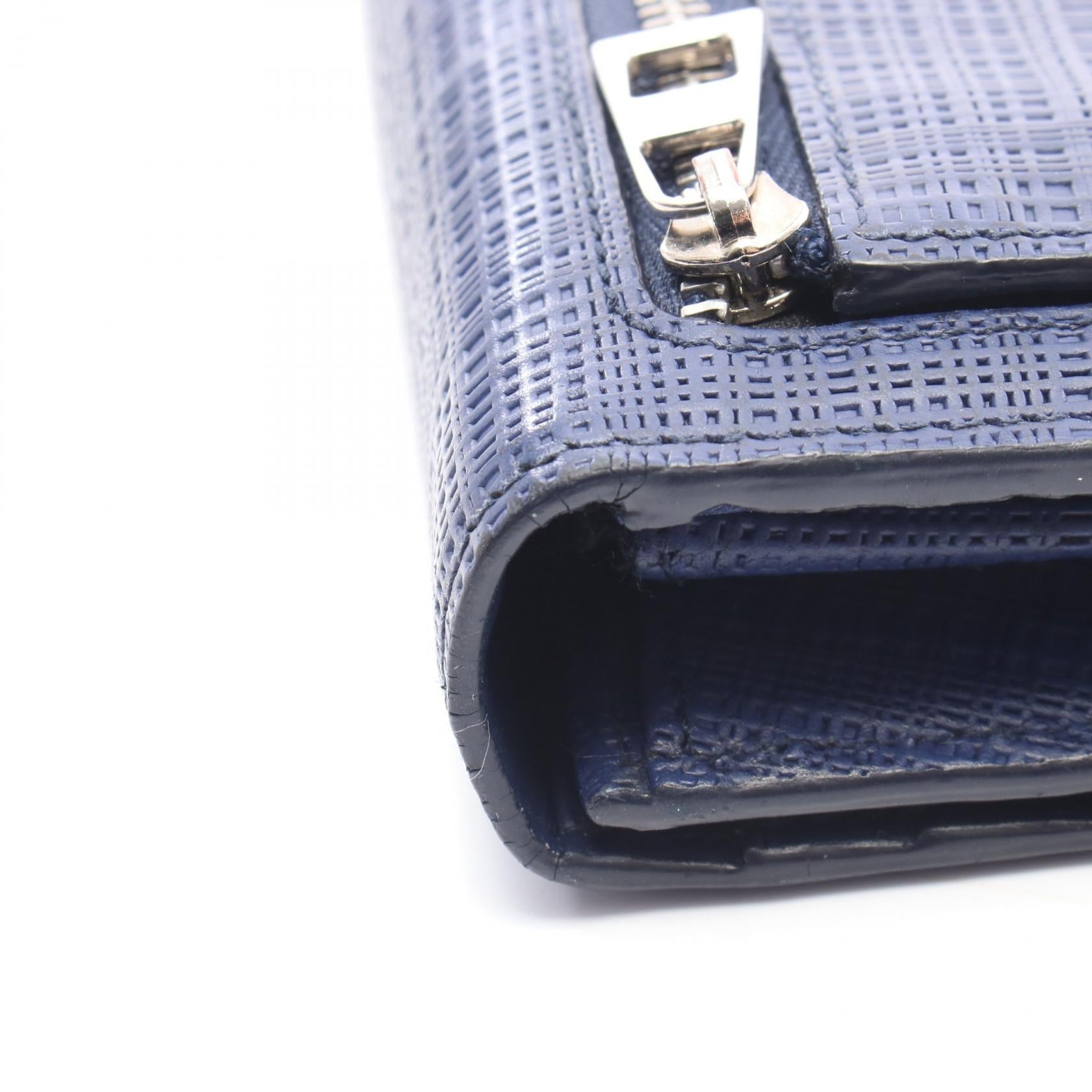 ロエベ LINEN レザー二つ折り長財布