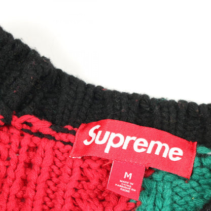 シュプリーム Patchwork Cable Knit コットンカーディガン