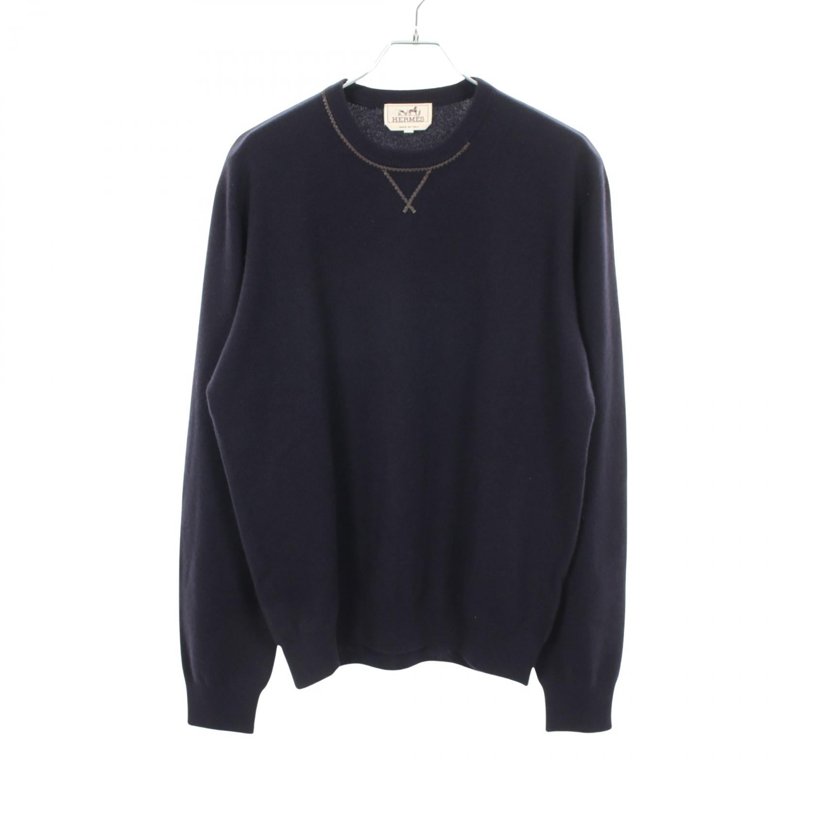 エルメス レザーステッチ カシミヤニット
