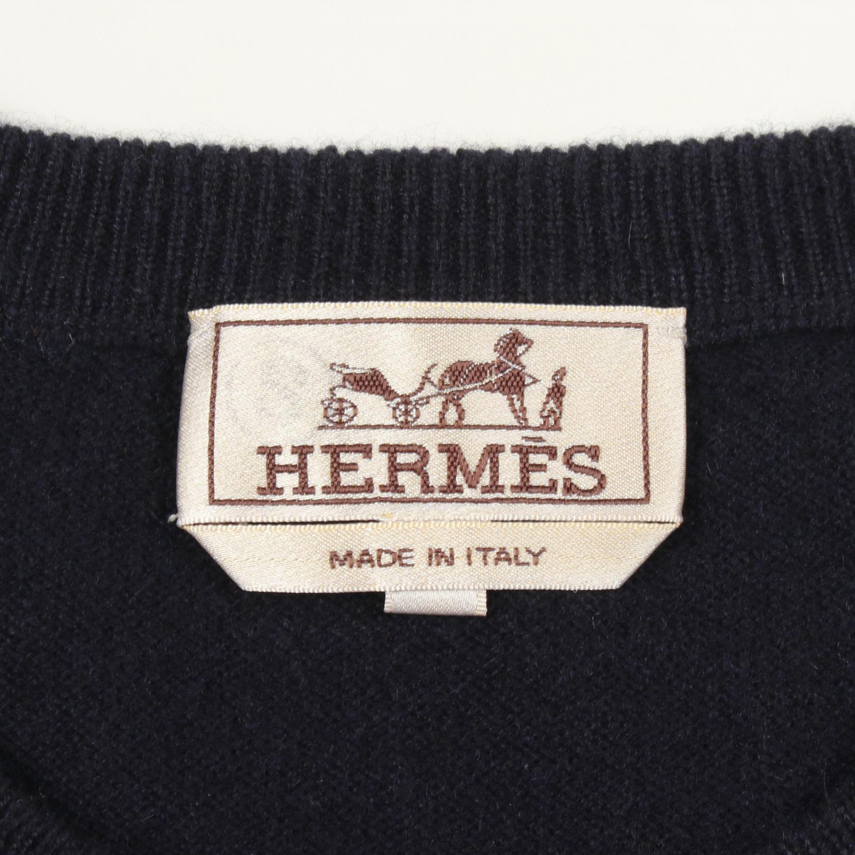 エルメス レザーステッチ カシミヤニット