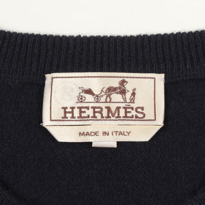 エルメス レザーステッチ カシミヤニット