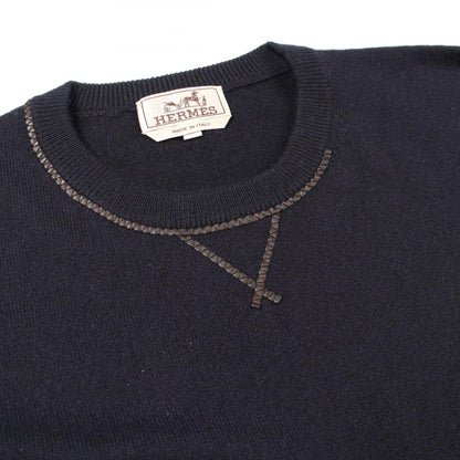 エルメス レザーステッチ カシミヤニット