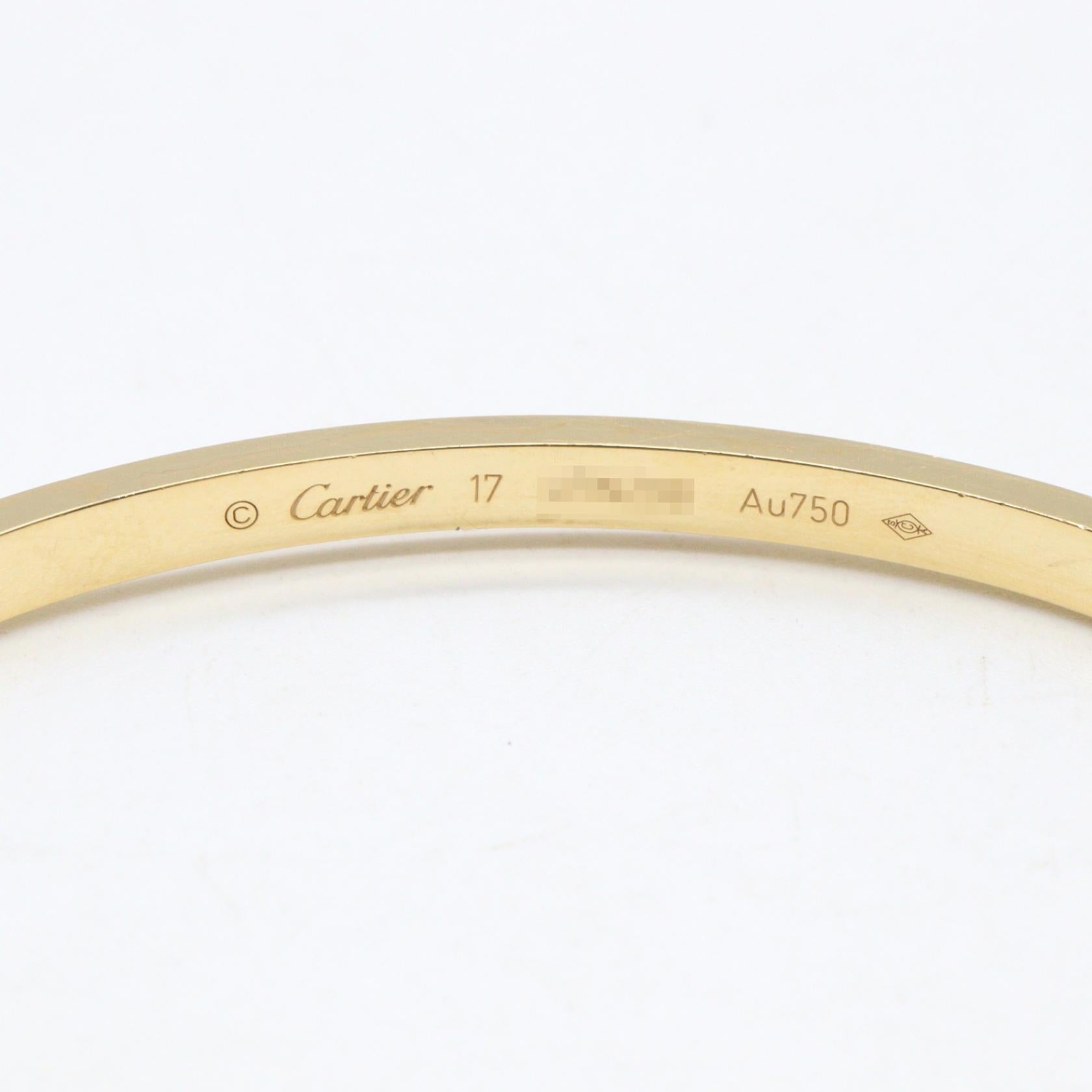 カルティエ ラブブレス Au750 ブレスレット 17号