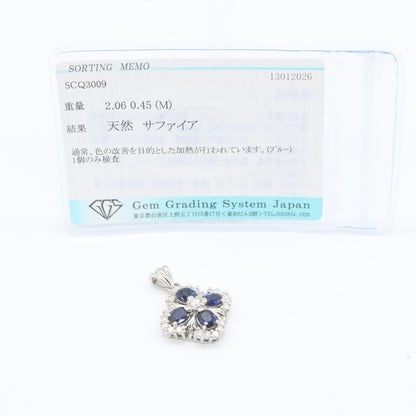 ジュエリー Pt900 サファイア ダイヤモンド ペンダントトップ
