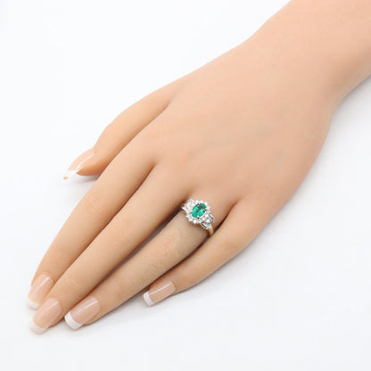 ジュエリー Pt900エメラルドダイヤモンドリング