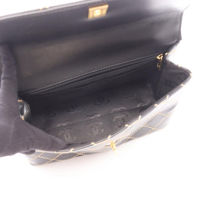 シャネル ワイルドステッチ レザーハンドバッグ