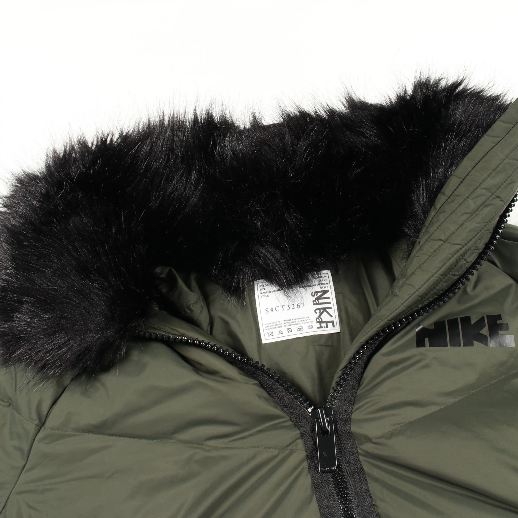 ナイキ NIKELAB sacai ナイロンフェイクファーダウンジャケット