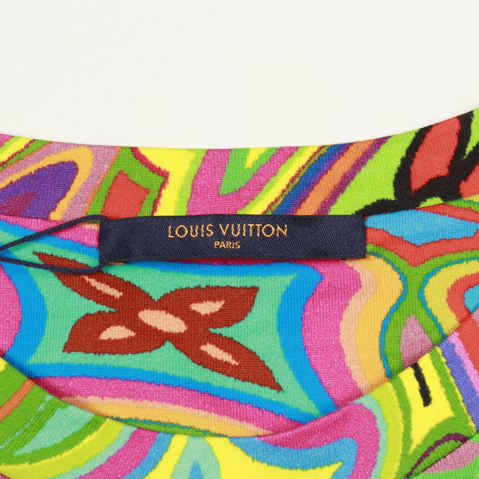 ルイヴィトン プリンテッドダミエLV コットン半袖Tシャツ