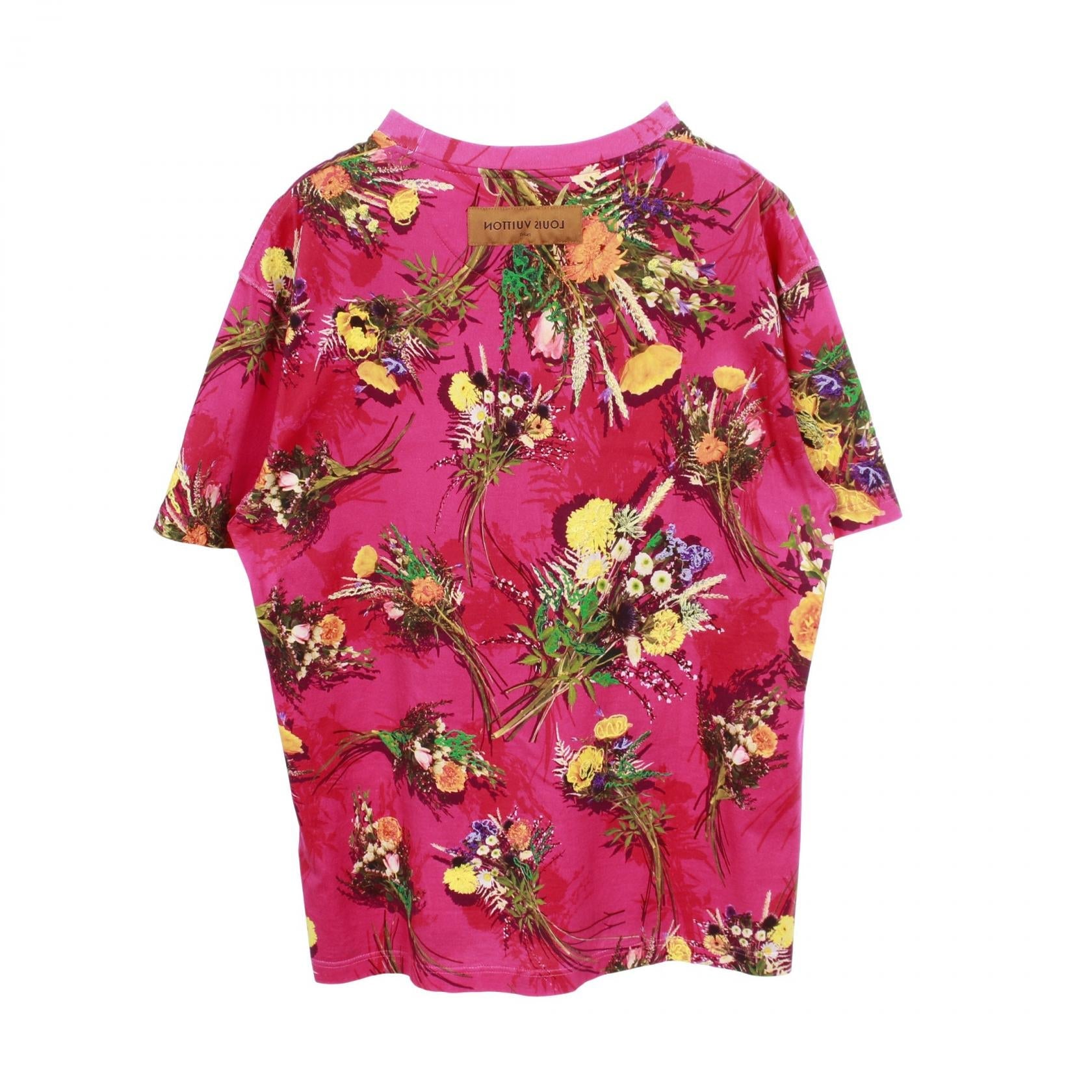 ルイヴィトン フラワーエンブロイダリー コットン半袖Tシャツ