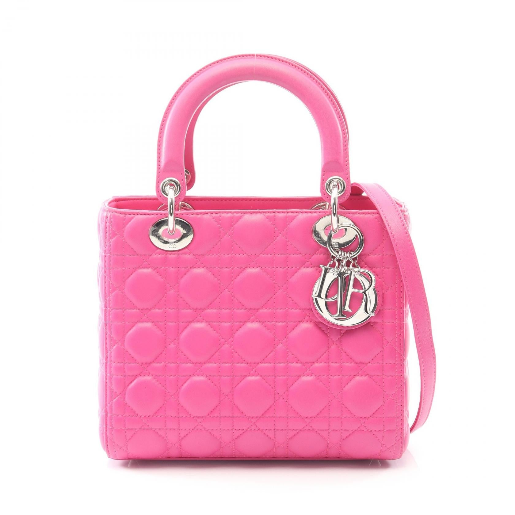 ディオール LADY DIOR レザー ハンドバッグ